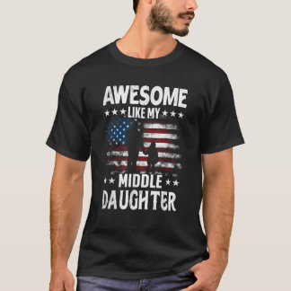 私の中素晴らし娘のレトロのアメリカ国旗の脂肪 Tシャツ