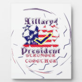 私の主宰と一緒に強いヒラリーUSAに投票 フォトプラーク (正面)