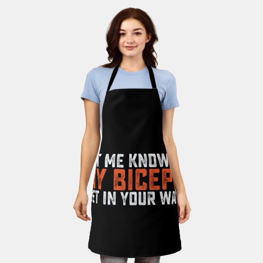 私の二頭筋がもしあなたのジムに入るのを知らせなさい エプロン (着用した状態)