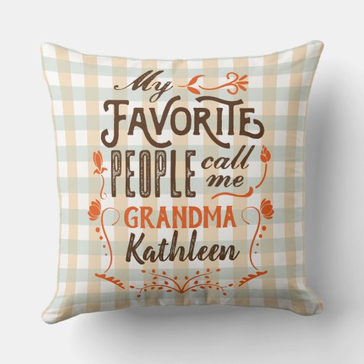 私の人々お気に入りのは私をおばあちゃんタイポグラフィアートと呼ぶ クッション (裏面)