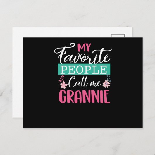 私の人々お気に入りのは私をグランニーおばあちゃんお母さんと呼ぶ インビテーションポストカード (正面/裏面)