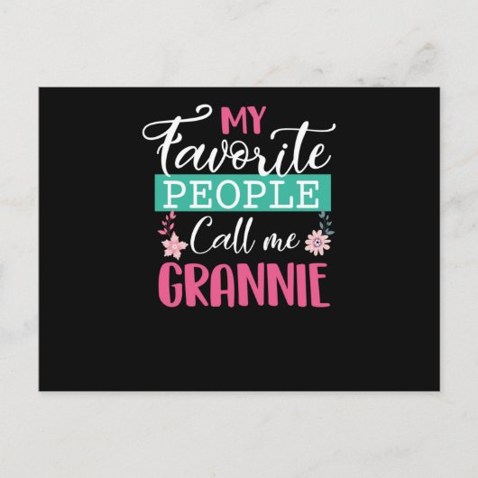 私の人々お気に入りのは私をグランニーおばあちゃんお母さんと呼ぶ インビテーションポストカード (正面)