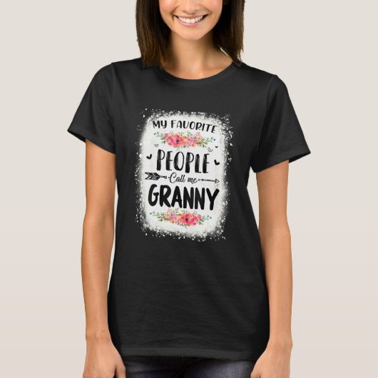私の人々お気に入りのは私をGranny Tee Motと呼ぶ漂白 Tシャツ (正面)
