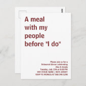 私の人々と「I do」の前に楽しむラスティックな食事 ポストカード (正面/裏面)