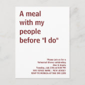 私の人々と「I do」前の楽しい素朴な食事 ポストカード (正面)