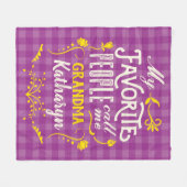 私の人々は私をパープル·ギンガムお気に入りのおばあちゃんと呼ぶ フリースブランケット (正面(横))