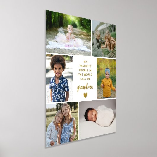 私の人お気に入りの々は私を祖母と呼ぶ写真コラージュ 箔ポスター (レイダウン)