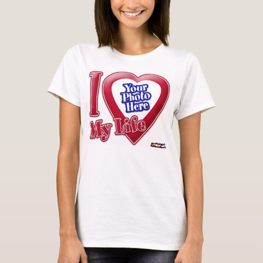 私の人生が大好き - 写真 Tシャツ (正面)