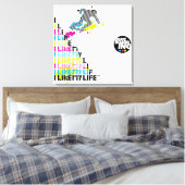 「私の人生が好き」スケートボードキャンバス キャンバスプリント (インサイチュ (寝室))