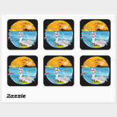 「私の人生が好き」スタンドアップパドルボーディングステッカー スクエアシール (シート)