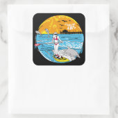 「私の人生が好き」スタンドアップパドルボーディングステッカー スクエアシール (バッグ)