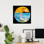 「私の人生が好き」パドルボーディング ポスター (ホームオフィス)