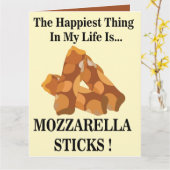 私の人生で一番幸せなのはモッツァレラスティック カード (黄色い花)