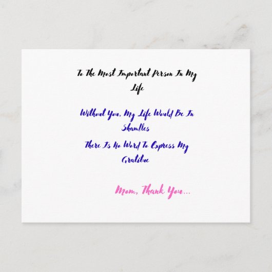 私の人生で最も大切な人に シーズンポストカード (正面)