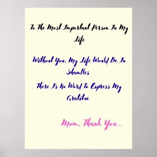 私の人生で最も大切な人に ポスター (正面)