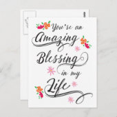 私の人生で素晴らしい祝福であるあなた ポストカード (正面/裏面)