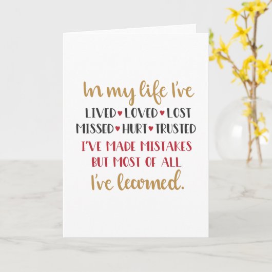 私の人生で カード (黄色い花)