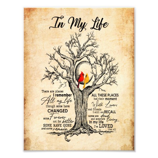 私の人生で |私は自分の人生をすべてこの場所で覚えている フォトプリント            (正面)