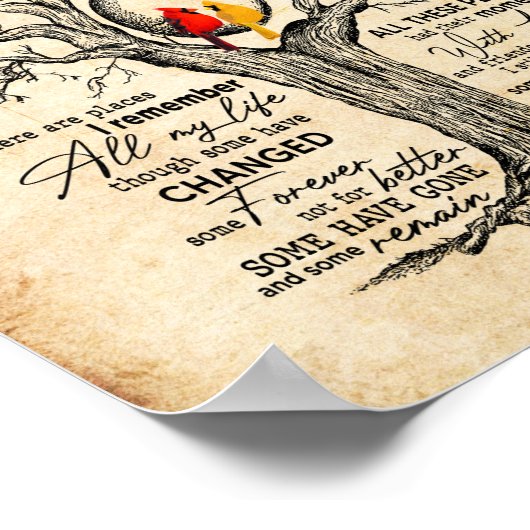 私の人生で |私は自分の人生をすべてこの場所で覚えている ポスター (角)