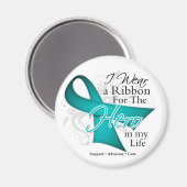 私の人生における卵巣がんリボンヒーロー マグネット (正面/裏面)