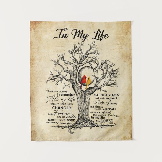 私の人生には思い出す場所があるヴィンテージ タペストリー (正面)