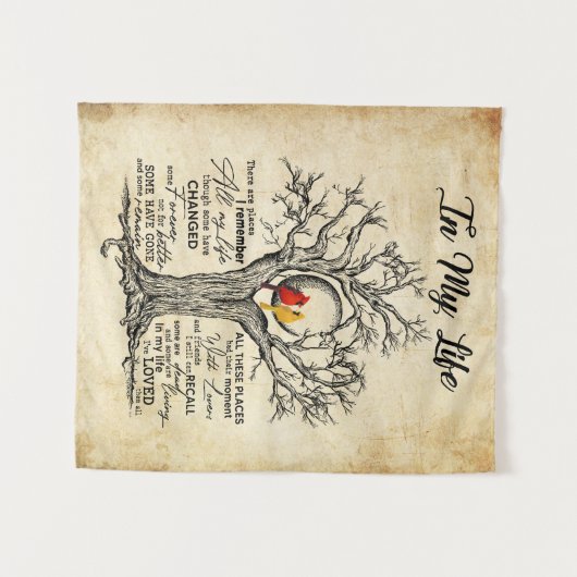 私の人生には思い出す場所があるヴィンテージ タペストリー (正面(横))