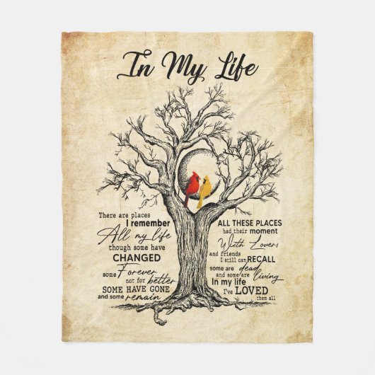 私の人生には、思い出す場所があるヴィンテージ フリースブランケット (正面)