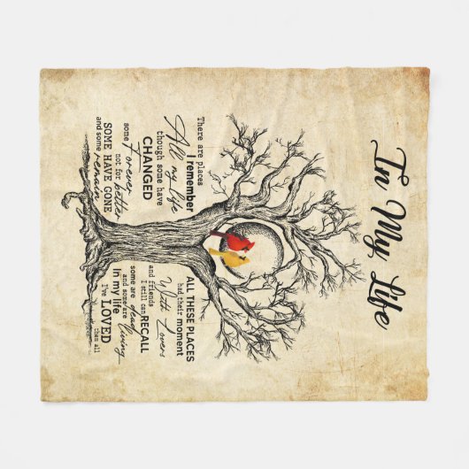 私の人生には、思い出す場所があるヴィンテージ フリースブランケット (正面(横))