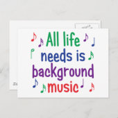 私の人生に必要なのはただBGMだけ ポストカード (正面/裏面)