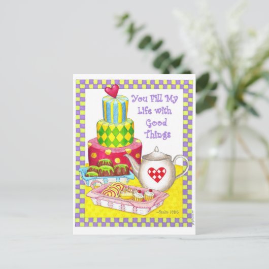 私の人生のはがきに記入感動的する ポストカード (スタンド正面)