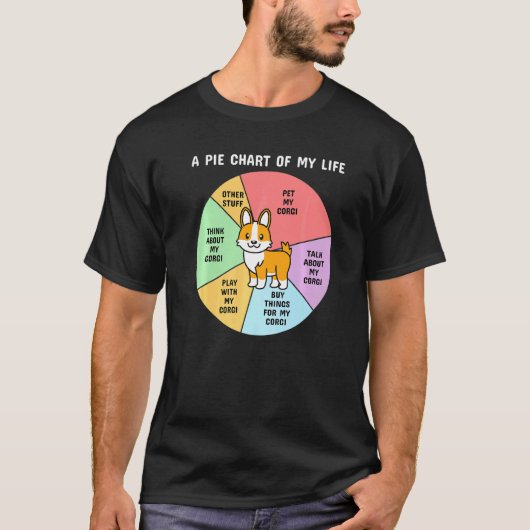 私の人生のコーギー犬の円グラフ Tシャツ (正面)