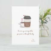 私の人生のコーヒーバレンタインデーのフラットカード サンキューカード (スタンド正面)