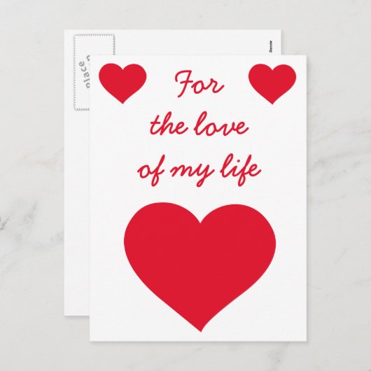 私の人生のバレンタインデーのカードを愛して シーズンポストカード (正面/裏面)