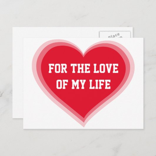 私の人生のバレンタインデーのカードを愛して シーズンポストカード (正面/裏面)