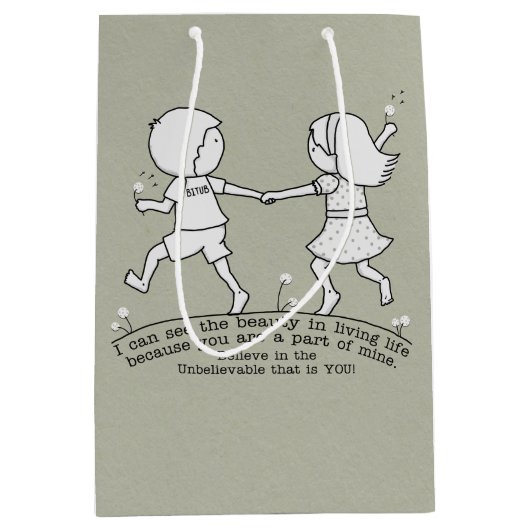 私の人生の一部 ミディアムペーパーバッグ (正面)