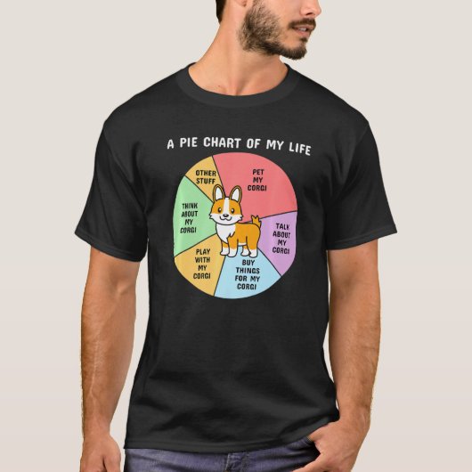 私の人生の円グラフCorgi Dog Tシャツ (正面)