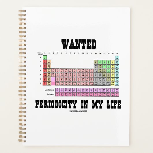 私の人生の周期表のユーモアで求められた周期性 プランナー手帳 (正面)