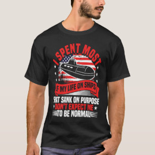 私の人生の大半を過ごした潜水艦 アメリカ国旗 潜水艦乗組員 Tシャツ