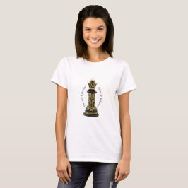 私の人生の女王MOM、ゴールドスクリプト ブラックチェス Tシャツ