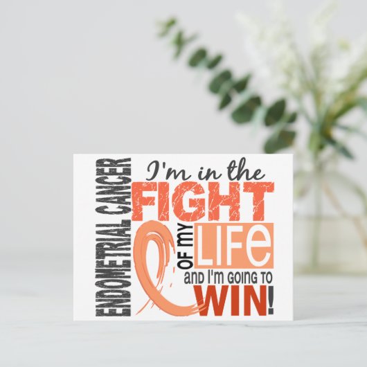 私の人生の子宮内膜がんとの闘い ポストカード (スタンド正面)