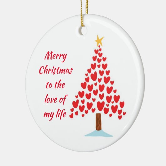 私の人生の愛/背中の陽気なクリスマス セラミックオーナメント (左)