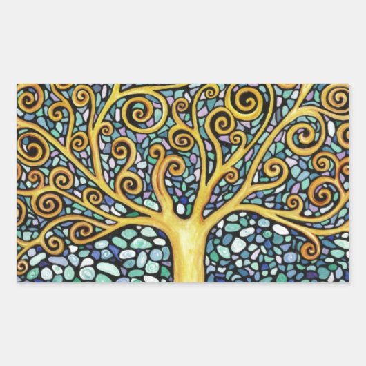 私の人生の木 長方形シール (正面)