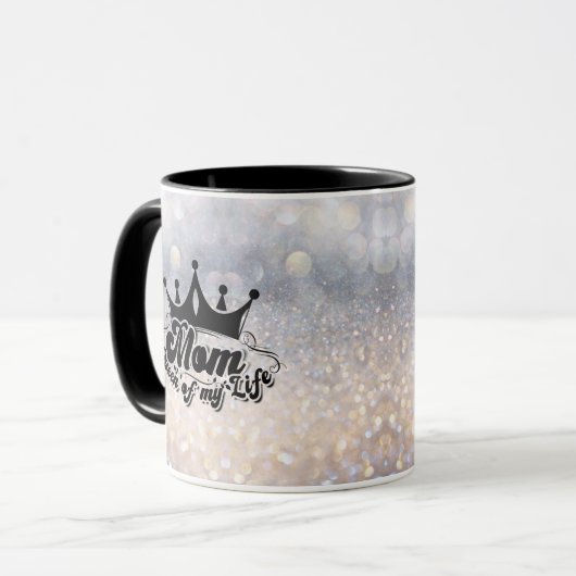 私の人生の母のクイーンエレガントグリッターマグカップ マグカップ (正面左)
