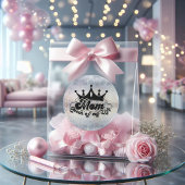 私の人生の母クイーングリッタークラシックラウンドステッカー ラウンドシール