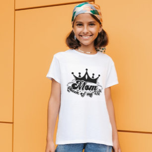私の人生のMOMクイーンガールズホワイトTシャツ Tシャツ