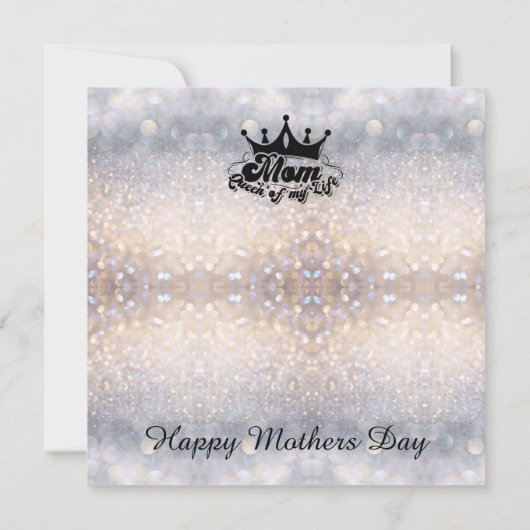 私の人生のMOMクイーンモダングリッターフラットカード (裏面)