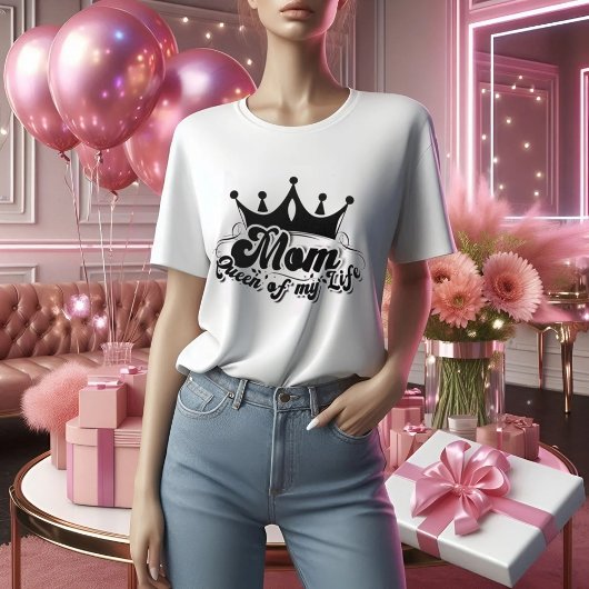 私の人生のMOMクイーン白人女性Tシャツ Tシャツ