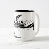 私の人生はスケートボードとスクーター ツートーンマグカップ (正面右)