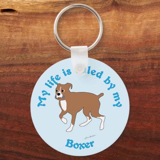 私の人生はボクサーに支配されている キーホルダー (正面)