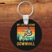 私の人生は下り坂に行く – Snowboarder Snowboardi キーホルダー (正面)